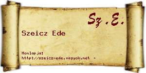 Szeicz Ede névjegykártya